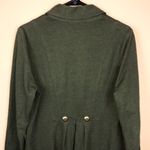 CAbi  Women’s Cavilleri Military Green Bronze-Colored Buttons Long Line Jacket Photo 4