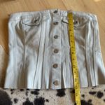 ZARA  Gray Denim Strapless‎ Button Top Size Medium Photo 5