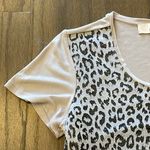 Loft Animal Print Sequin Short Sleeve Tee - Size S Photo 2