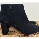 Loeffler Randall Booties Sz 7 Black Suede Block Heel Zip Side Boots Shoes Classy Photo 0