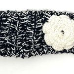 None Headband Knit Flower Black&White Photo 6