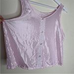 Petra Fashions Vintage Metallic Light Baby Pink Striped Sleepwear Top 1X Photo 2