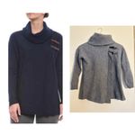 Ellen Tracy  Extra Fine Merino Wool Sweater Womens Sz Small Cowl Neck Buckle Gray Photo 1