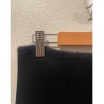 ZARA High-Rise Faux Fur Trim Stretch-Knit Circle Black Mini Skirt Photo 3