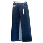 Alice + Olivia Rye High Waist Faux Leather Denim Maxi Skirt 27 NWT Photo 1