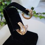 Gold Stainless Steel Huggie Hoop Earrings Nail Ring Design Photo 3