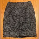 Loft Green & Black Leaf Print Lined Stretch Pencil Mini Skirt Size 0 Petite NEW Photo 0