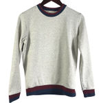 Marine layer Fleece Sweatshirt Gray Colorblock Trim Small Crewneck Pullover S Photo 0