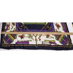 Vintage Nautical Sailboat Flags Chain Print Blue Gold Silk Square Royal Scarf Red Photo 14