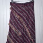 Tomorrow Fashion Boho Frayed Midi Skirt Multi Size 4 Photo 0