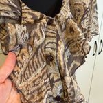 Oscar de la Renta Vintage  Brown Floral Blouse . Size 12 Photo 2