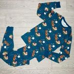 Hanna Anderson blue loungewear long Johns sleepwear pajamas Christmas small Green Photo 0