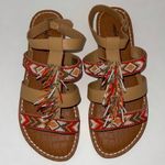 Comfortview Pre-Owned Brown/Orange Priscilla Beaded Slingback Sandals Size 8.5 Photo 0