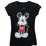 Disney SMALL Black Mickey Mouse Sketch Tee Speak No Evil Surprise Gasp Photo 0