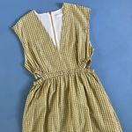 Marie Oliver Simone Lemongrass Yellow Plaid Cut Out Midi Dress Photo 4