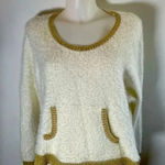 Juicy Couture  cream & gold fuzzy sweater Super Soft Crop Top Size XL EUC‎ 0022 Photo 0
