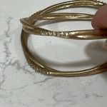 Lovely Gold Plated Rhinestone Bangle Bracelets Excellent Condition Photo 7