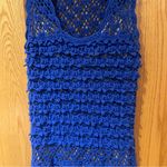 Tadashi Shoji  Alana Crochet Knit Dress in Cobalt Blue w/ Nude Lining Size Medium Photo 7