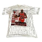 Vintage 90's Chicago Bulls Michael Jordan Distressed Tee Single Stitch Med/Large Photo 3