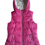Eddie Bauer Women’s XS Goose Down Puffer Vest Fuchsia Pink Hooded Winter Warm Photo 0