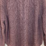 Vera Wang Simply Vera  | Dusty Mauve Cable Knit Sweater | Large Photo 5