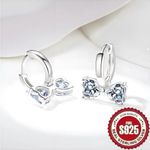 S925 Sterling Silver Bow Earrings Simulated Diamond Huggie Hoops NWT Photo 4