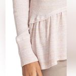 Free People  L We The Free Coastline Pale Pink Thermal Henley Peplum NWOT Photo 6