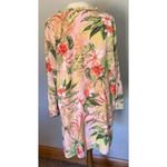 J.Jill  Tunic Dress Sz LG Seashell Paradise Tropical Floral Pink Bell Sleeve Photo 4