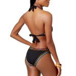 Bar III Black Multicolor Stitched Be Weave It Cutout Swimsuit Bikini Photo 10