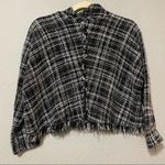 ZARA Black & White Tweed Raw Edge Pullover Jacket Womens XS Fall Preppy Academia Photo 6