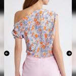 Open Edit White Fitted Asymmetrical Puff Sleeve Blouse Photo 4