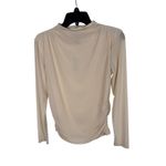 AQUA  Women's Beige Mock‎ Neck Ruched Long Sleeve Top Elegant Party Photo 3