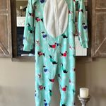 SO Plush Cozy Pajamas One piece Zip Up Hooded Puppy Dogs Christmas Womens Photo 4