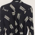 Lucky Brand  Shirtdress Drawstring Waist Long Sleeve Black White Shift Small Photo 5