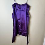 CITY STUDIO Party Dress Purple Satin Pleated Bodice Rosette Photo 6