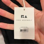 Cute Free Assembly NWT smocked puff sleeve midi dress pockets off the shoulder Black Size XS Photo 8