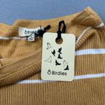 NWT 8 Birdies Tube Top Womens L Ribbed Knit Striped Gold White Casual Australia Size L Photo 2