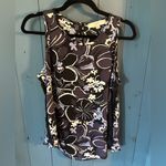 Loft  Floral Sleeveless Top - Purple, Black and White. Women’s Sz Small Photo 1