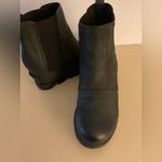 Sorel Women's Black leather platform Joan of Arctic wedge boots boots size 6 Photo 5