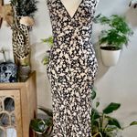 Free People  Black and White Sheath Dress Plunge Neckline Sleeveless Photo 0