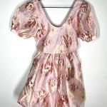 NEW Sister Jane Sz M Isabella Jacquard Mini Dress Bubble Skirt Pink Size M Photo 3