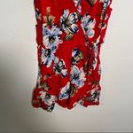Xhilaration  Sleeveless Romper Red White Floral Photo 4