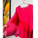 Free People  Pink Take Me Over V-Neck Long Sleeve Oversized Sweater Size XXS Photo 4