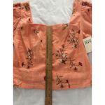 ANA Milkmaid Top Womens Small Orange Floral Crop Boho Festival Babydoll New Photo 5