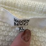 Madden NYC Cream Knit Tank Ruffles & Floral Crochet Trim XL Photo 5