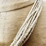 White abalone seed bead pendant necklace Photo 4