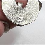 Monet VINTAGE  Signed Circular
Silver Toned Earrings With Cubic Zirconia Center‎ Photo 4