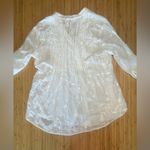 True Grit Sheer Buttonup W/ White Floral Embroidery & Tuxedo Style Front Panels XL Photo 9