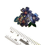 Vintage Cloisonné Butterfly & Purple Floral Brooch Photo 5