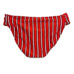 Kona Sol Red Stripe Tab Side Medium Coverage Bikini Bottom NWOT L Photo 2